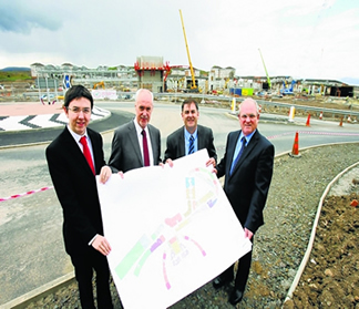 October 2012 - With Hugh Henry MSP and Councillors Stephen McCabe
and James McColgan at the shared campus site Port Glasgow